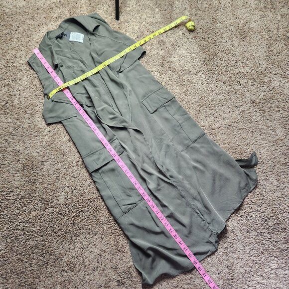 Mossimo Olive Green Sleeveless Duster Cardigan - Picture 3 of 9